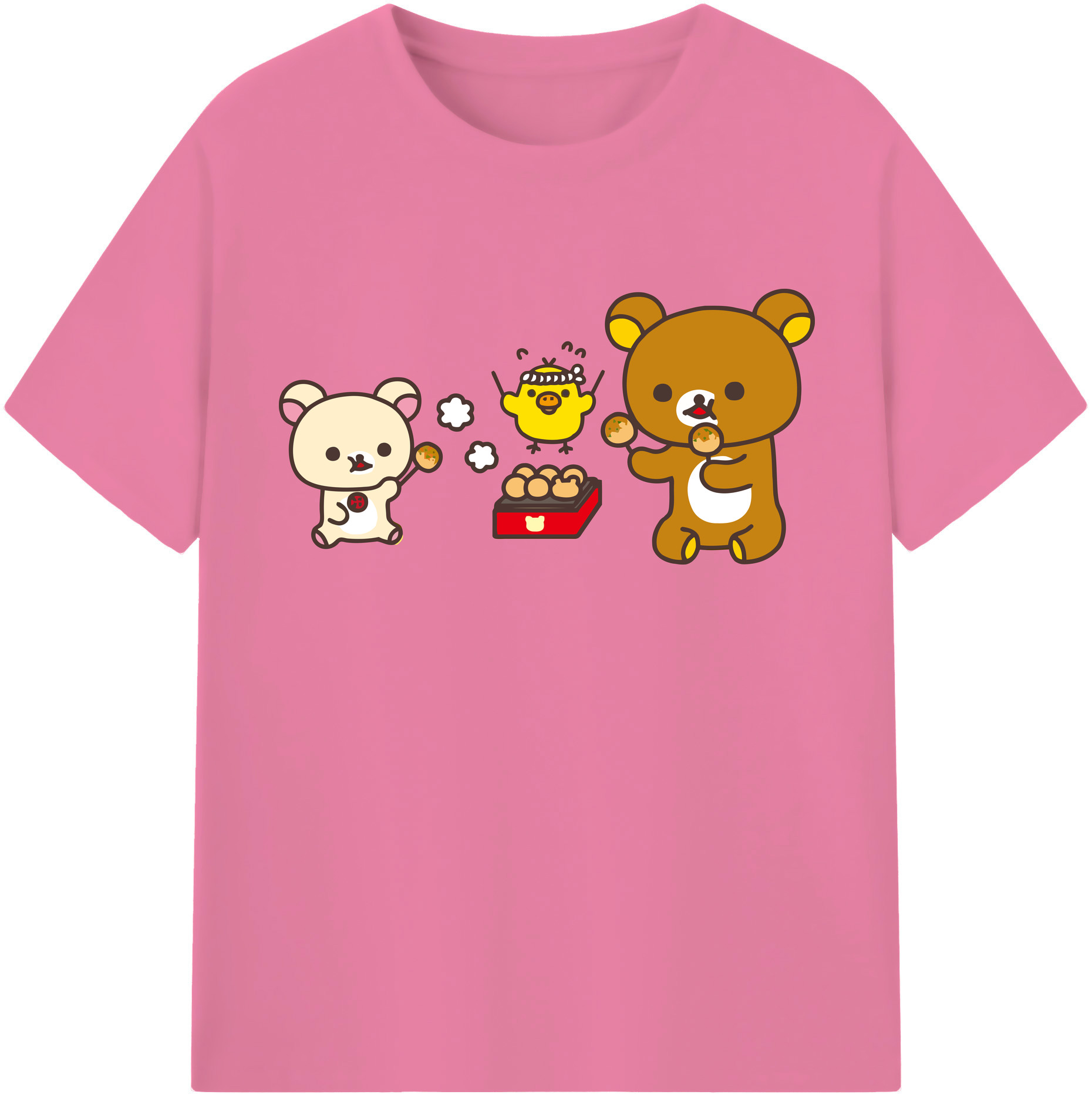 （画像用） リラックマ リラックマ キイロイトリ Rilakkuma Korilakkuma Kiiroitori 綿100％半袖Tシャツ（フロントプリント）